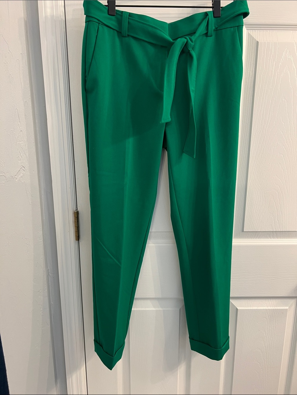 LOFT Emerald Green Tie-Belt Trousers